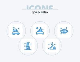 spa en kom tot rust blauw icoon pak 5 icoon ontwerp. groente. massage. massage. zorg. terug vector