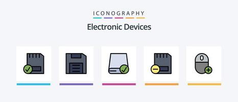 apparaten lijn gevulde 5 icoon pak inclusief drijfveer. computers. drijfveer. hardware. apparaten. creatief pictogrammen ontwerp vector