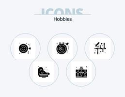 hobby's glyph icoon pak 5 icoon ontwerp. hobby's. activiteiten. borduurwerk. hobby's. ambacht vector