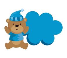 kleine beer teddy met hoed vector