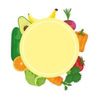 verse groenten en fruit rond gezond eten vector