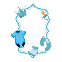 baby shower card frame uitnodiging vector