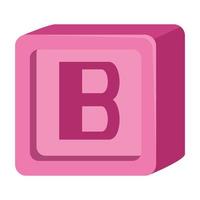 alfabet blok speelgoed baby met letter b vector