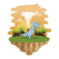 schattige tyrannosaurus rex in het landschap vector