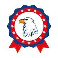 geïsoleerde usa eagle binnen zegel stempel vector design