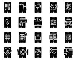 mobiele applicatie vector icon set, solide stye