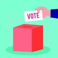 verkiezingsdag democratie met stemkaart en doos vector