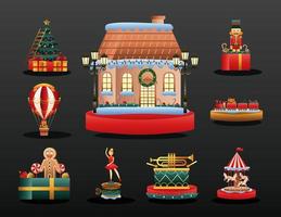 schattig kerstspeelgoed set vector