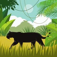 Black Panther in de Jungle Vector