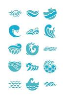 golven en water pictogramserie vector