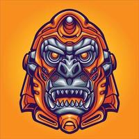 gorilla mascotte moderne robot illustratie vector