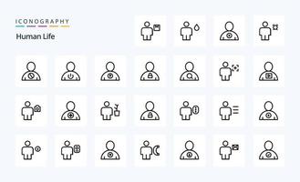 25 menselijk lijn icoon pak vector