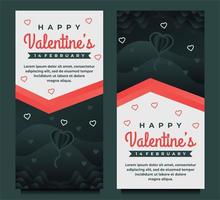 mooie gelukkige Valentijnsdag groet banner achtergrond met donkere harten vector