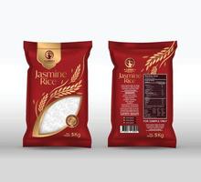 rijst pakket mockup thailand voedingsproducten, vectorillustratie vector