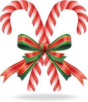 kerst candy cane en lint. vector illustratie.