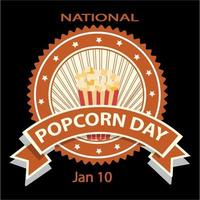 nationaal popcorndagteken en kenteken vector