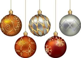 kerstballen kleurset. vector illustratie.