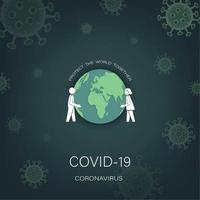 bescherm samen de wereld tegen het coronavirusconcept van covid-19 vector