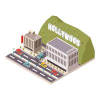 Hollywood-teken isometrisch vector