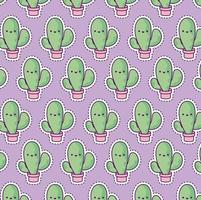patroon met tropische cactus, patch-stijl vector