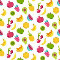 heldere zomer sappig fruit geschilderd naadloos patroon vector