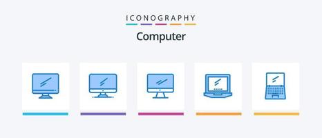 computer blauw 5 icoon pak inclusief . imac. mobiel. apparaat. creatief pictogrammen ontwerp vector