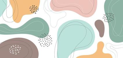 banner web ontwerpsjabloon abstracte minimale organische vormen samenstelling pastel kleur achtergrond in trendy eigentijdse collage stijl. vector