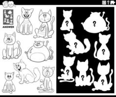 bijpassende vormen spel met katten kleurenboekpagina