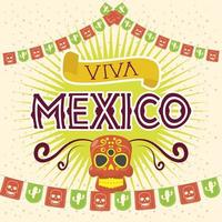 viva mexico-feest met schedelmasker vector