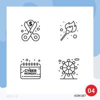 4 creatief pictogrammen modern tekens en symbolen van kosten kalender vermindering vlam Holding bewerkbare vector ontwerp elementen