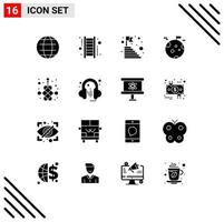 voorraad vector icoon pak van 16 lijn tekens en symbolen voor Chinese reusachtig leeftijd gas- succes bewerkbare vector ontwerp elementen