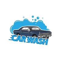 auto wassen logo, schoonmaak auto, het wassen en onderhoud vector logo ontwerp