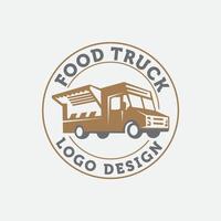 vector illustratie van straat voedsel vrachtauto grafisch insigne set. voedsel oud logo ontwerp