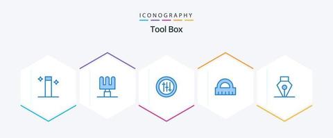 gereedschap 25 blauw icoon pak inclusief . architectuur. . pen vector
