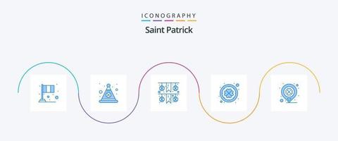 heilige Patrick blauw 5 icoon pak inclusief festival. Klaver. Iers. patrick. Ierland vector