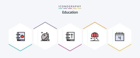 onderwijs 25 gevulde lijn icoon pak inclusief regen. verzekering. ruimte. bidden. kerk vector