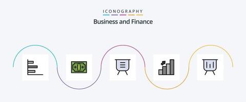 financiën lijn gevulde vlak 5 icoon pak inclusief statistieken. grafiek. bord. bedrijf. verwijderen vector