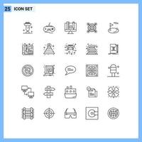 25 lijn concept voor websites mobiel en apps uitrusting idee gamepad bedrijf pincil bewerkbare vector ontwerp elementen