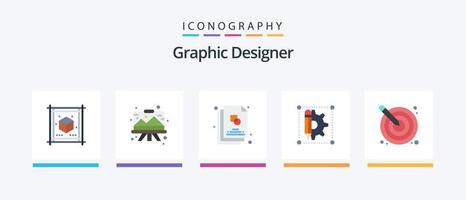 grafisch ontwerper vlak 5 icoon pak inclusief pijl. versnelling. schilderen. ontwerp. ontwerp. creatief pictogrammen ontwerp vector