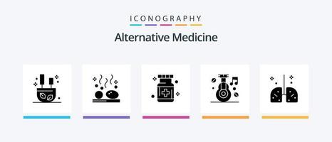 alternatief geneeskunde glyph 5 icoon pak inclusief geneesmiddel. gezondheidszorg. welzijn. alternatief. medisch. creatief pictogrammen ontwerp vector