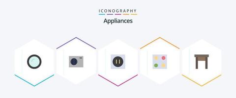 huishoudelijke apparaten 25 vlak icoon pak inclusief huis huishoudelijke apparaten. meubilair. huishoudelijke apparaten. fornuis. elektro vector
