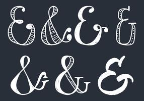 ampersand doodle stijl vector