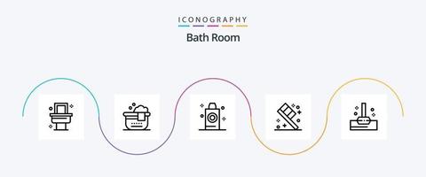 bad kamer lijn 5 icoon pak inclusief . badkamer. kamer. bad. kamer vector