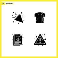 modern reeks van 4 solide glyphs en symbolen zo net zo vuurwerk kleding stof decoratie kleding informatie bewerkbare vector ontwerp elementen