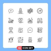 16 gebruiker koppel schets pak van modern tekens en symbolen van kunst schets pil heftruck hart bewerkbare vector ontwerp elementen
