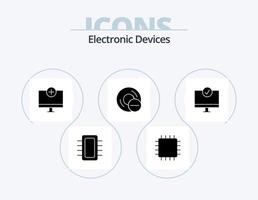 apparaten glyph icoon pak 5 icoon ontwerp. schijf. computers. apparaatje. hardware. apparaten vector