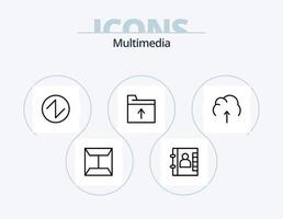 multimedia lijn icoon pak 5 icoon ontwerp. . lade. vector