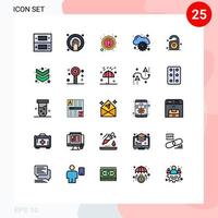 mobiel koppel gevulde lijn vlak kleur reeks van 25 pictogrammen van hart label prijs label beheer wolk bewerkbare vector ontwerp elementen