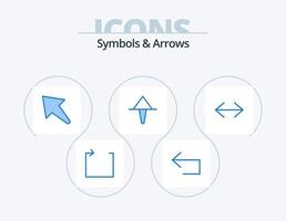 symbolen en pijlen blauw icoon pak 5 icoon ontwerp. . Actie. links. links. omhoog vector