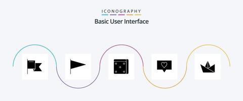 eenvoudig glyph 5 icoon pak inclusief . bericht. vector